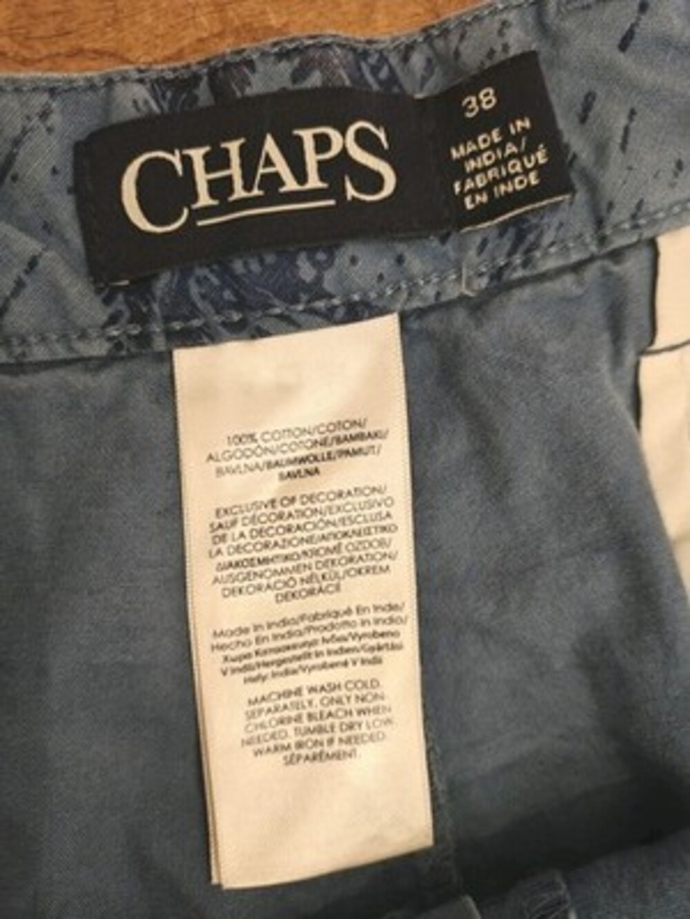 Chaps Blue Palm Tree Print Shorts Men’s Size 38 Casual Beach Summer - Picture 4 of 10